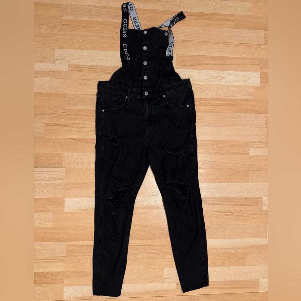Guess Women's Black Denim Overalls